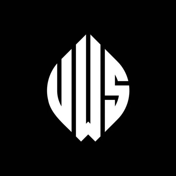 Uws Kruhové Písmeno Logo Design Kruhovým Elipsovým Tvarem Eliptická Písmena — Stockový vektor