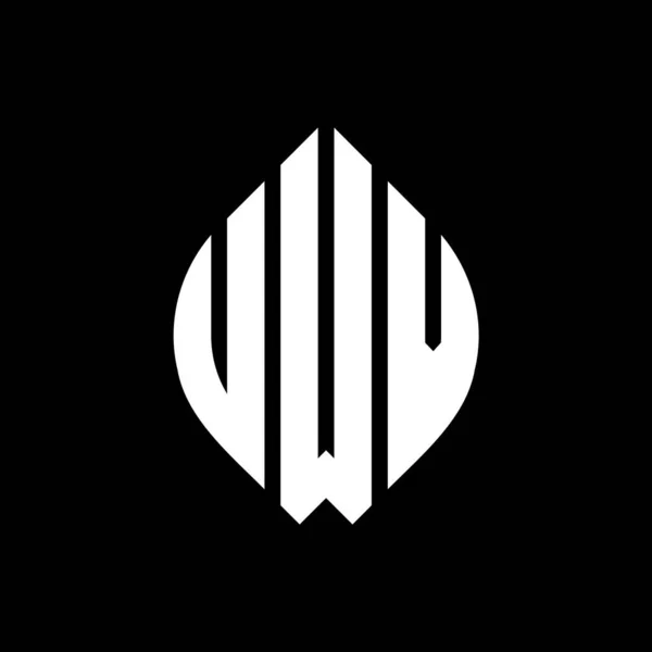 Logo Okręgu Uwv Okręgiem Elipsą Litery Eliptyczne Uwv Stylu Typograficznym — Wektor stockowy