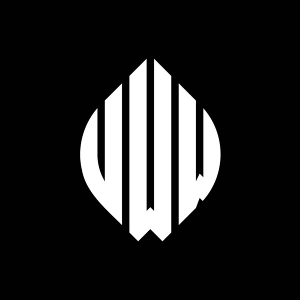 Logo Design Des Uww Kreises Mit Kreis Und Ellipsenform Uww — Stockvektor