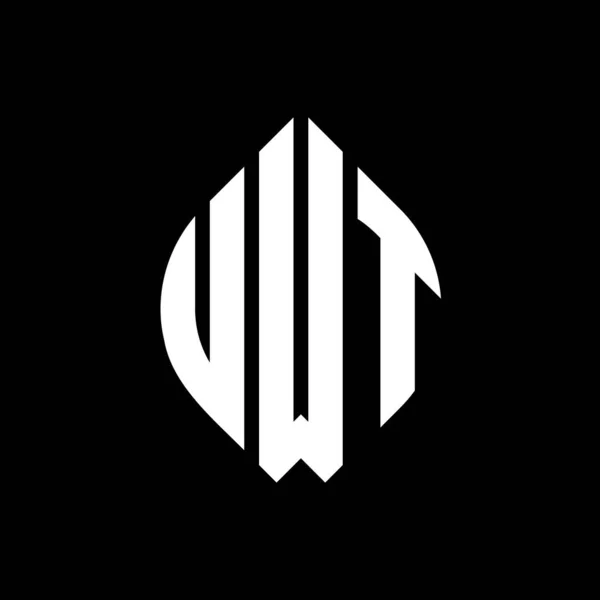 Uwt Kruh Písmeno Logo Design Kružnicí Elipsy Tvar Uwt Elipsy — Stockový vektor