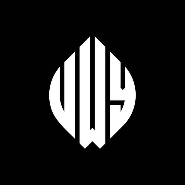 Uwy Kruh Písmeno Logo Design Kružnicí Elipsy Tvar Uwy Elipsy — Stockový vektor