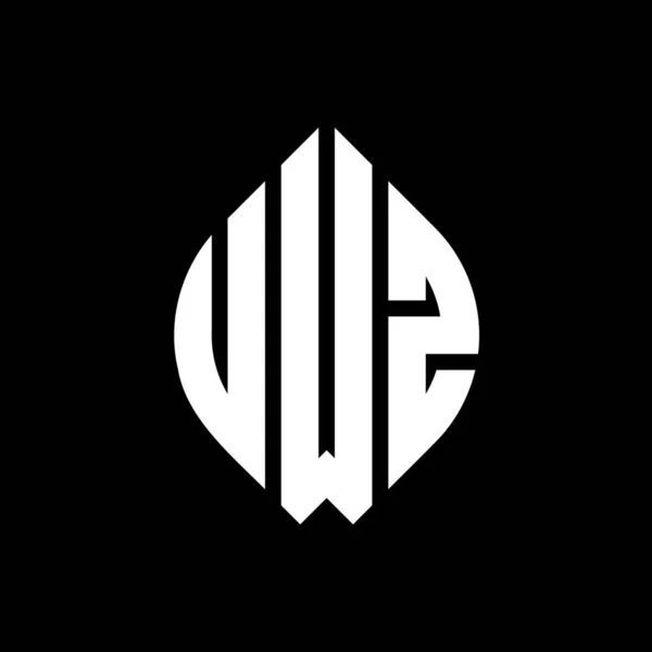 Uwz Kruhové Písmeno Logo Design Kruhovým Elipsovým Tvarem Uwz Elipsa — Stockový vektor