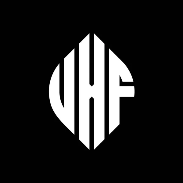 Конструкція Логотипу Літери Uxf Колом Формою Еліпса Uxf Еліпс Літери — стоковий вектор