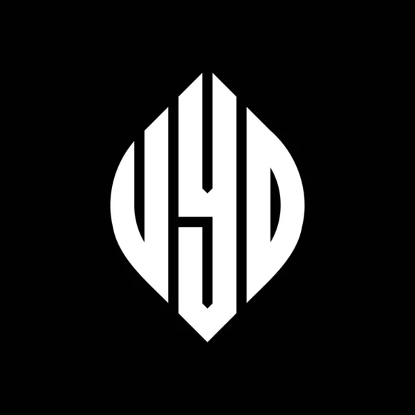 Дизайн Логотипу Літери Uyd Колом Формою Еліпса Літери Еліпса Uyd — стоковий вектор