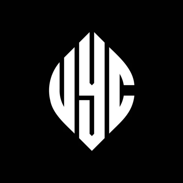 Diseño Del Logotipo Letra Del Círculo Uyc Con Forma Círculo — Vector de stock