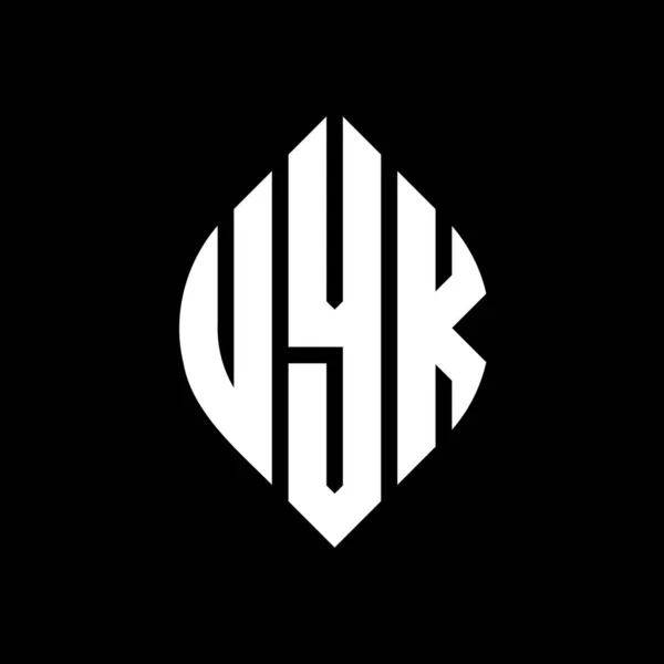 Uyk Kreis Buchstabe Logo Design Mit Kreis Und Ellipsenform Uyk — Stockvektor