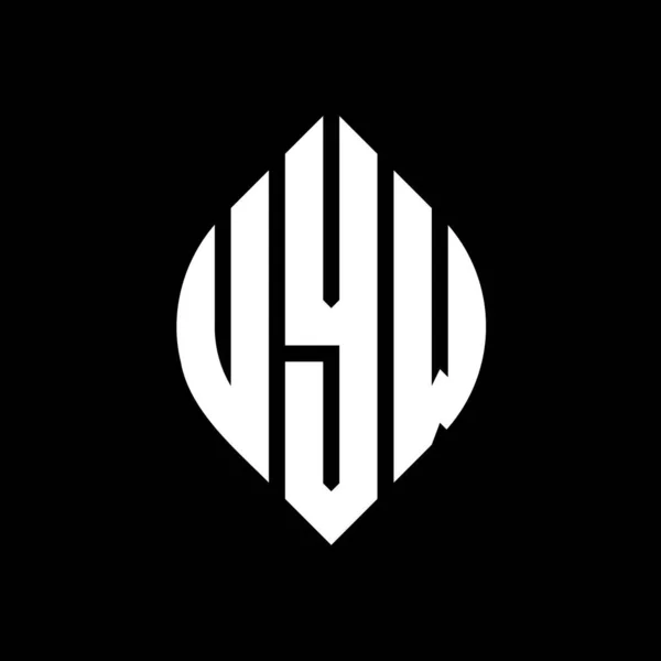 Diseño Del Logotipo Letra Del Círculo Uyw Con Forma Círculo — Vector de stock