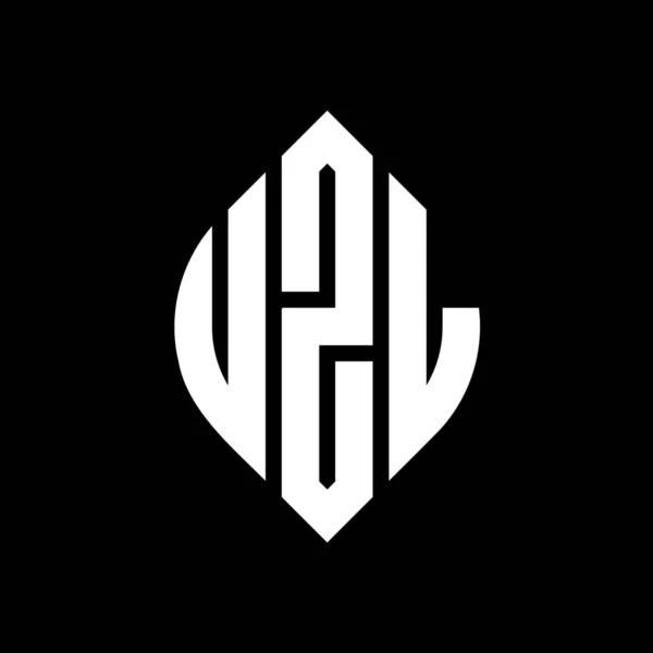 Diseño Del Logotipo Letra Del Círculo Uzl Con Forma Círculo — Archivo Imágenes Vectoriales