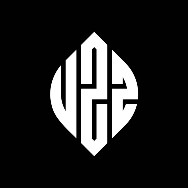 Дизайн Логотипа Круга Uzz Формой Круга Эллипса Узз Эллиптические Буквы — стоковый вектор