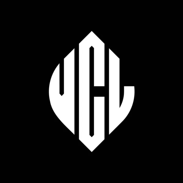 Logo Okręgu Vcl Okręgiem Elipsą Litery Eliptyczne Vcl Stylu Typograficznym — Wektor stockowy