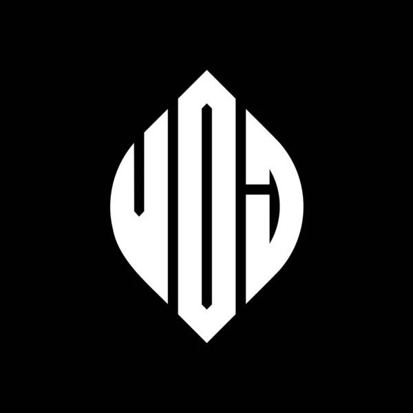 Дизайн Логотипа Круга Vdj Формой Круга Эллипса Vdj Эллиптические Буквы — стоковый вектор
