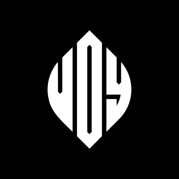 Дизайн Логотипа Круга Vdy Формой Круга Эллипса Vdy Эллиптические Буквы — стоковый вектор