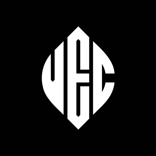 Дизайн Логотипу Кругової Літери Vec Колом Формою Еліпса Vec Еліпс — стоковий вектор