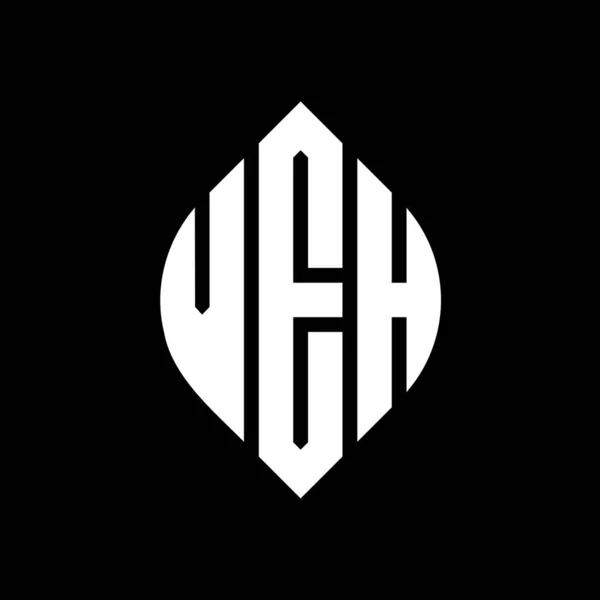Дизайн Логотипа Круга Veh Формой Круга Эллипса Veh Буквы Эллипса — стоковый вектор