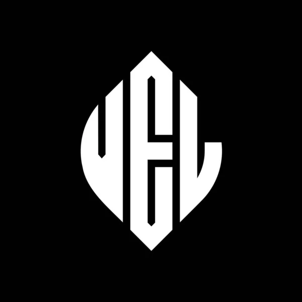 Дизайн Логотипу Кругової Літери Vel Колом Формою Еліпса Еліптичні Літери — стоковий вектор