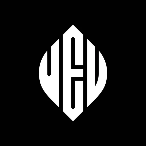 Diseño Del Logotipo Letra Del Círculo Veu Con Forma Círculo — Archivo Imágenes Vectoriales