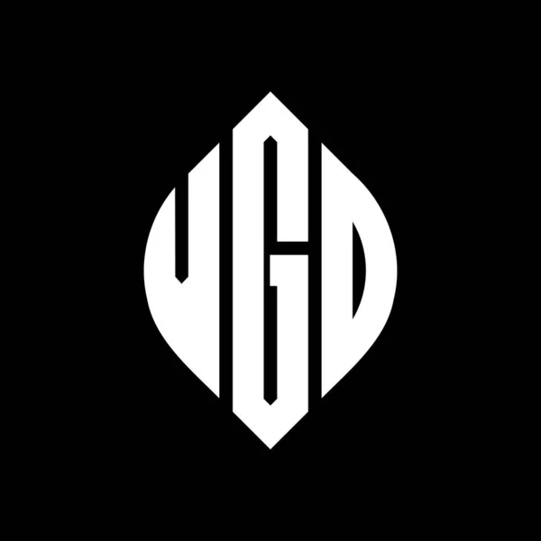 Çember Elips Şekilli Vgo Yuvarlak Harf Logosu Tasarımı Tipografik Biçimli — Stok Vektör