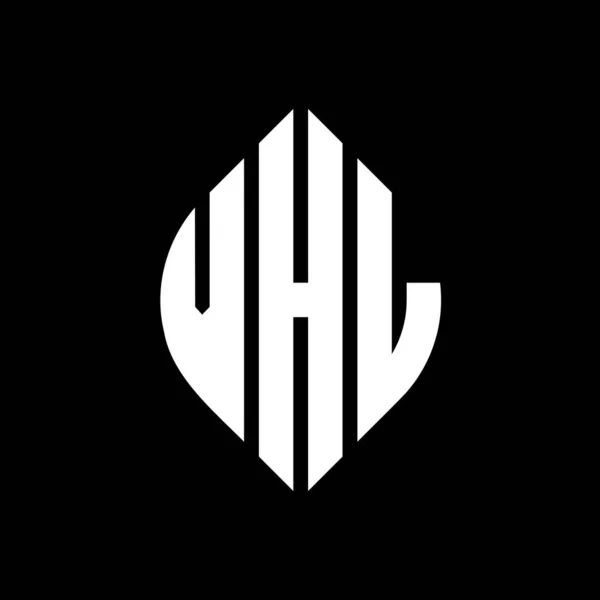 Vhl Cercle Lettre Logo Design Avec Cercle Ellipse Forme Lettres — Image vectorielle