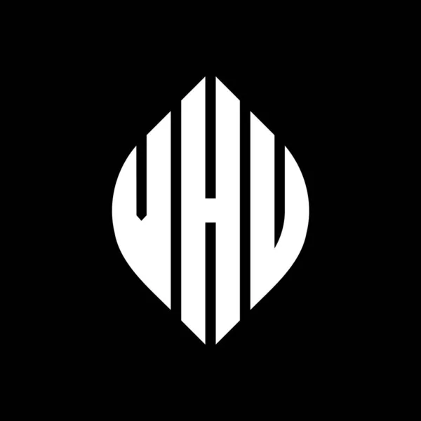 Дизайн Логотипа Круга Vhu Формой Круга Эллипса Vhu Эллиптические Буквы — стоковый вектор