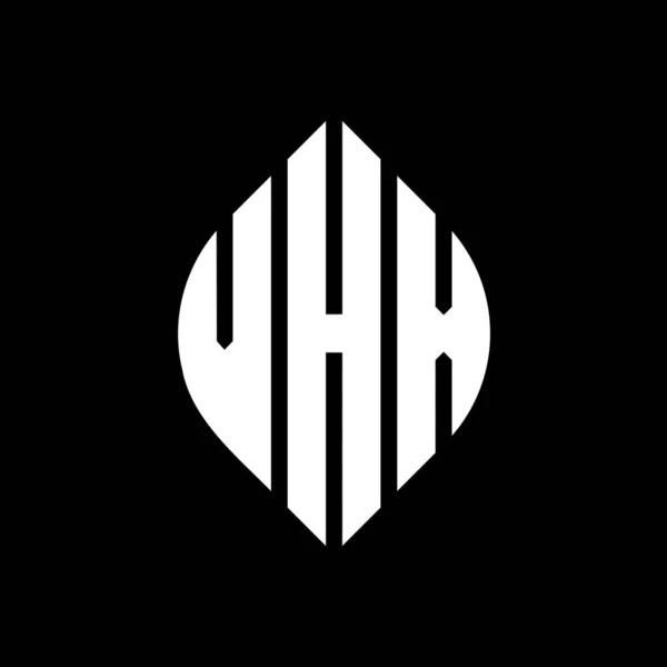 Дизайн Логотипа Круга Vhx Кругом Эллипсом Vhx Эллиптические Буквы Типографским — стоковый вектор