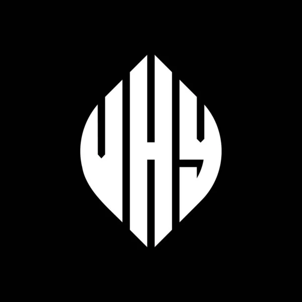 Vhy Letter Logo Design Circle Ellipse Shape Буквы Vhy Типографским — стоковый вектор