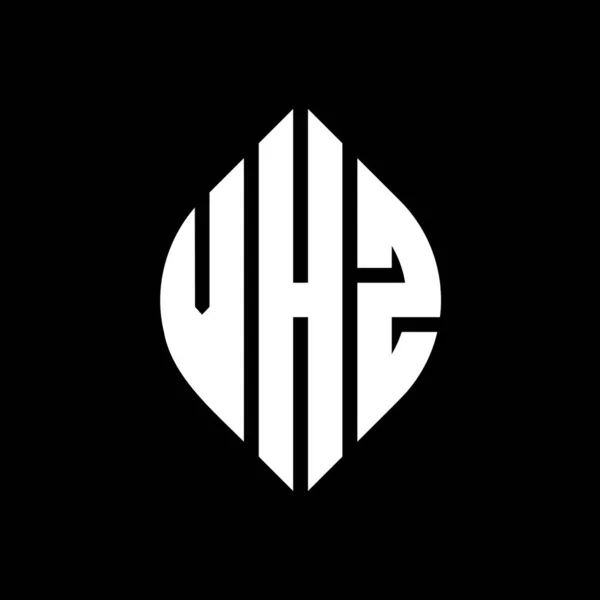 Vhz Cercle Lettre Logo Design Avec Cercle Ellipse Forme Lettres — Image vectorielle