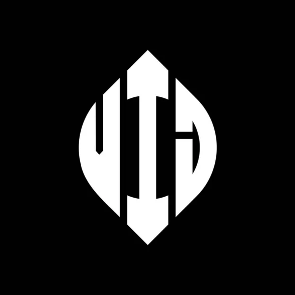 Diseño Logotipo Letra Círculo Vij Con Forma Círculo Elipse Vij — Vector de stock
