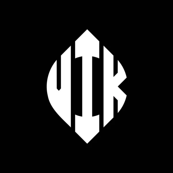 Vik Cerchio Lettera Logo Design Con Cerchio Forma Ellittica Lettere — Vettoriale Stock
