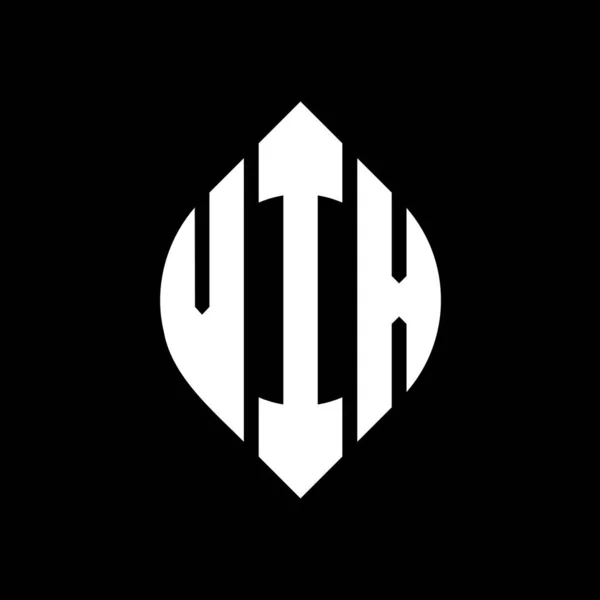 Vix Дизайн Буквы Круга Логотипа Кругом Эллипсом Формы Vix Эллиптические — стоковый вектор