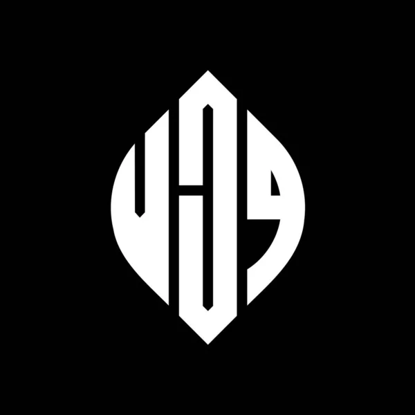 Diseño Del Logotipo Letra Del Círculo Vjq Con Forma Círculo — Archivo Imágenes Vectoriales