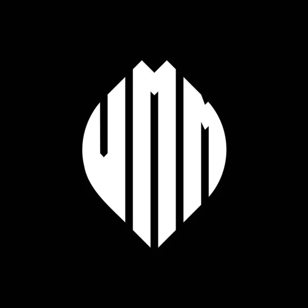 Design Logotipo Letra Círculo Vmm Com Forma Círculo Elipse Letras — Vetor de Stock