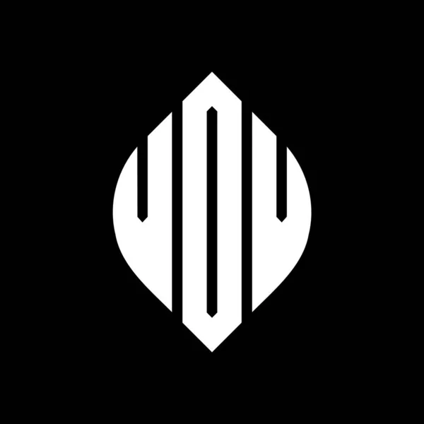 Diseño Logotipo Letra Círculo Vov Con Forma Círculo Elipse Letras — Vector de stock