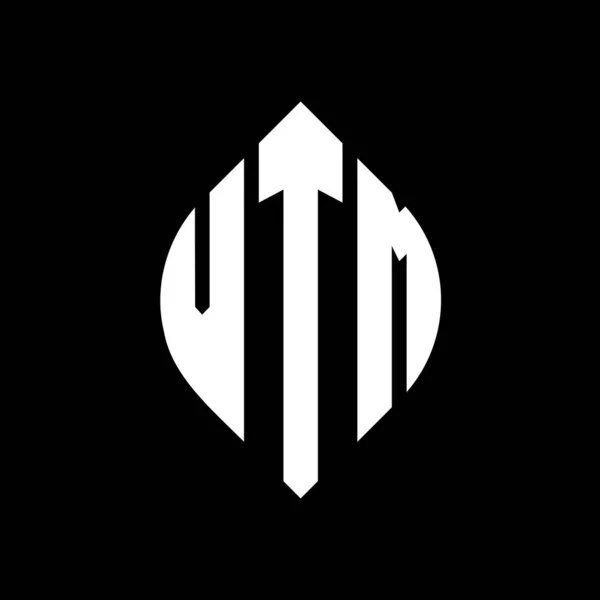 Diseño Del Logotipo Letra Del Círculo Vtm Con Forma Círculo — Vector de stock