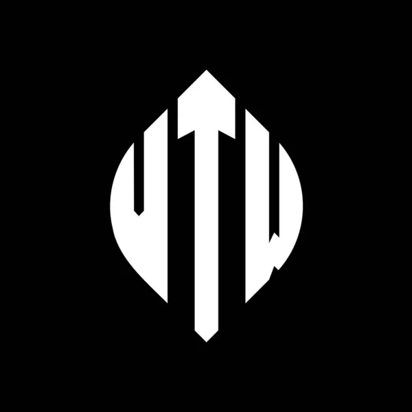 Diseño Del Logotipo Letra Del Círculo Vtw Con Forma Círculo — Vector de stock