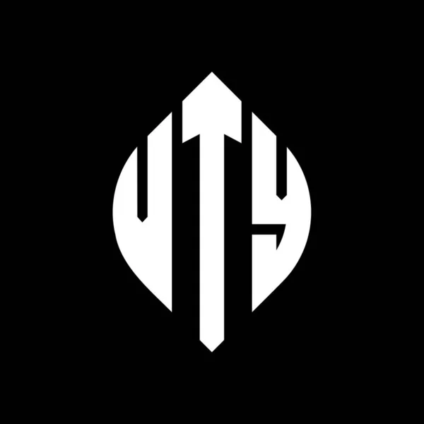 Design Logotipo Letra Círculo Vty Com Forma Círculo Elipse Letras —  Vetores de Stock