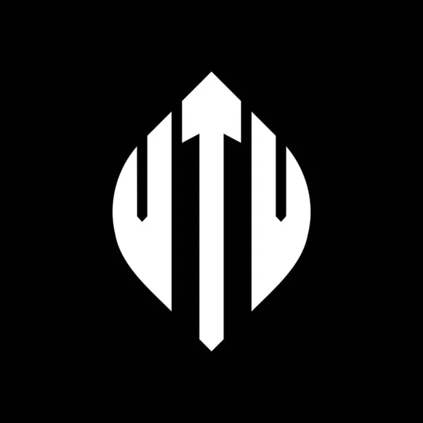 Дизайн Логотипа Круга Втв Кружком Эллипсом Буквы Эллипса Vtv Типографским — стоковый вектор