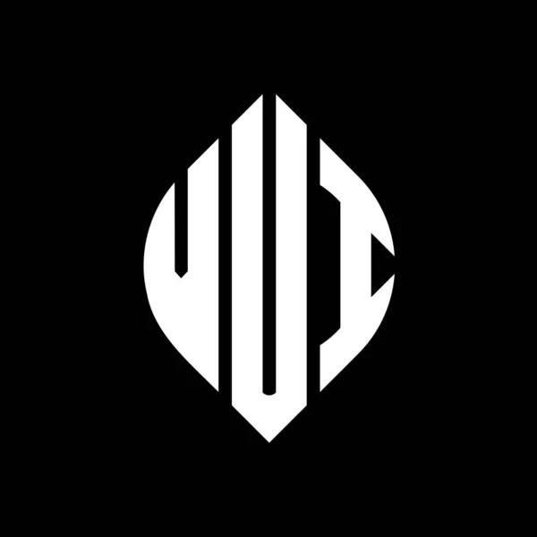 Vui Cercle Lettre Logo Design Avec Cercle Ellipse Forme Vui — Image vectorielle