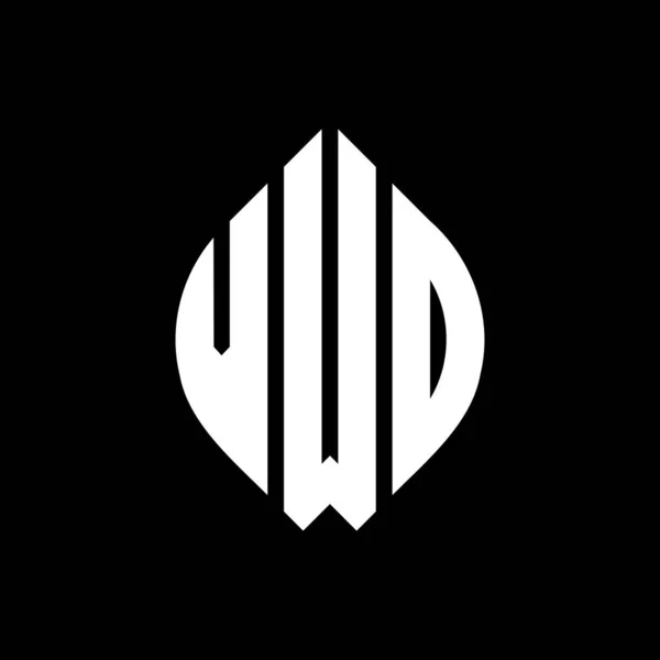 Vwo Cerchio Lettera Logo Design Con Cerchio Forma Ellittica Lettere — Vettoriale Stock