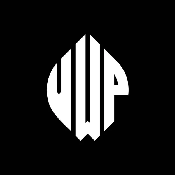 Vwp 디자인에 Vwp 타이포그래피 스타일의 이니셜은 로고를 Vwp Circle Emblem — 스톡 벡터