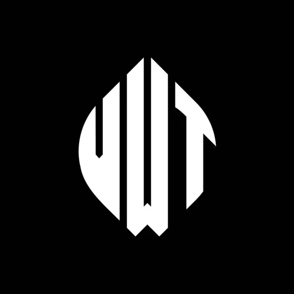 Vwt 디자인에 Vwt 타이포그래피 스타일의 이니셜은 로고를 Vwt Circle Emblem — 스톡 벡터