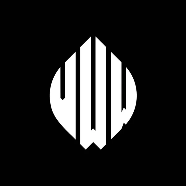 Vww Círculo Letra Logotipo Design Com Forma Círculo Elipse Vww — Vetor de Stock