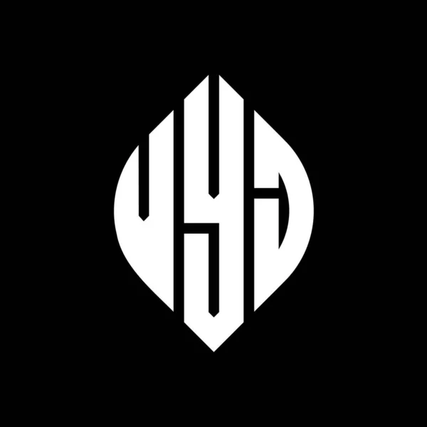 Дизайн Логотипа Круга Vyj Кружком Эллипсом Буквы Эллипса Vyj Типографским — стоковый вектор