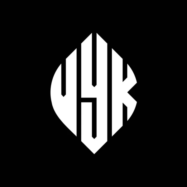 Дизайн Логотипу Літери Vyk Колом Формою Еліпса Vyk Еліпс Літери — стоковий вектор