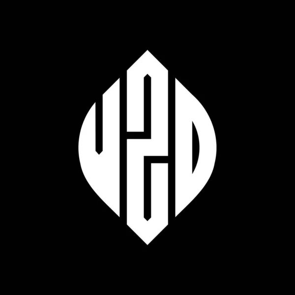 Дизайн Логотипа Круга Vzd Формой Круга Эллипса Vzd Эллиптические Буквы — стоковый вектор