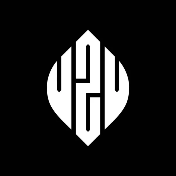Дизайн Логотипа Круга Vzv Формой Круга Эллипса Vzv Эллиптические Буквы — стоковый вектор