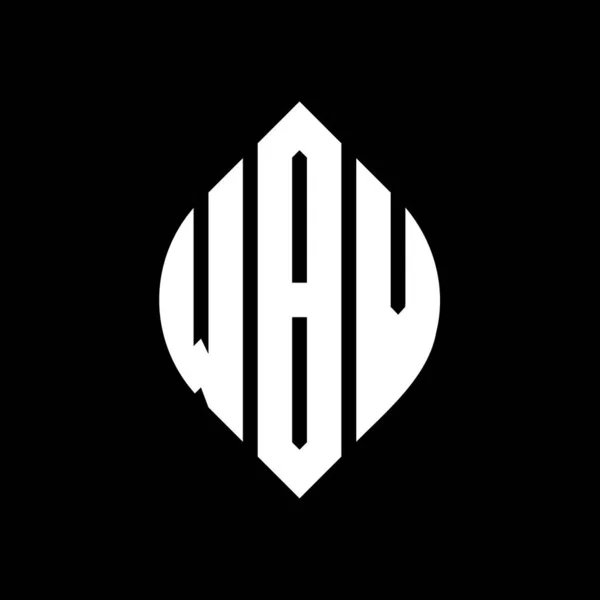 Çember Elips Şekilli Wbv Daire Harf Logosu Tasarımı Tipografik Biçimli — Stok Vektör
