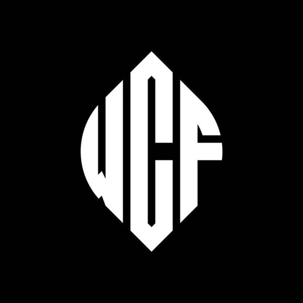 Wcf Cercle Lettre Logo Design Avec Cercle Ellipse Forme Wcf — Image vectorielle