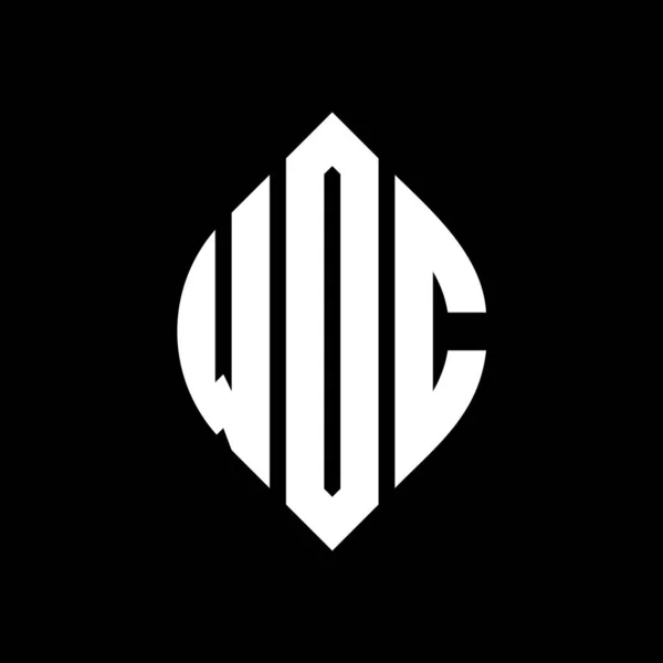 Wdc Kruh Písmeno Logo Design Kružnicí Elipsy Tvar Wdc Elipsy — Stockový vektor