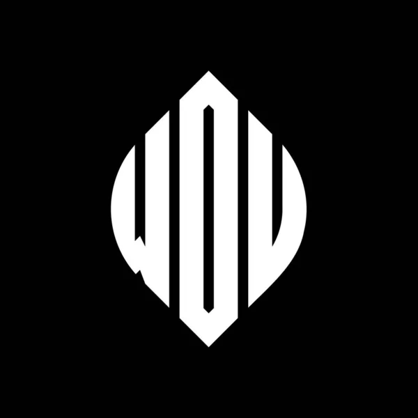 Projekt Logo Litery Okręgu Wdu Okręgiem Elipsą Litery Eliptyczne Wdu — Wektor stockowy