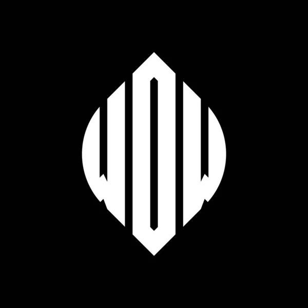 Projekt Logo Litery Koła Wdw Kształcie Okręgu Elipsy Litery Eliptyczne — Wektor stockowy